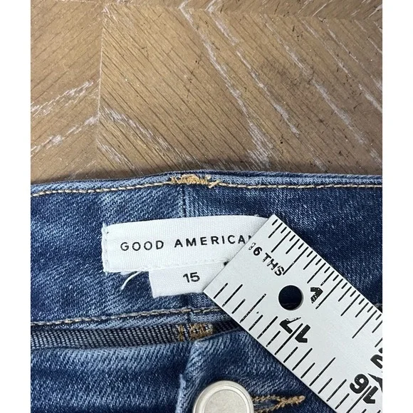 Good American Jeans Good Legs High Rise Skinny sz 15 / 33 Indigo Blue 30" inseam - Picture 8 of 11